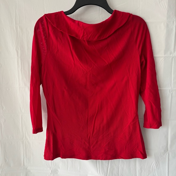 NWOT INC International Concepts Red Long Sleeve Top with Bow SZ L - Picture 6 of 7
